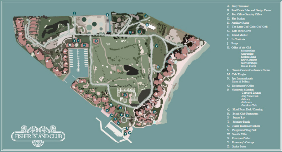 The Fisher Island Amenities Map